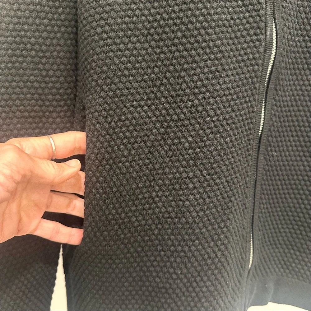 Theory Black Zip Up Sweater - Picture 2 of 5